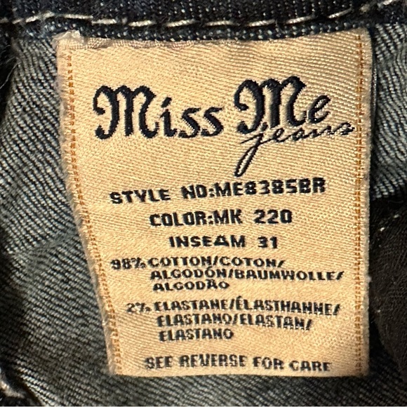 Miss Me Mid-Rise Boot Stretch Jean Size 26 STYLE ME8385BR - Picture 11 of 16